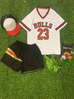 เสื้อกีฬา NBA สีขาวพื้นสกรีนลาย BULLS 23 เสื้อกีฬาแขนสั้นสกรีนลาย