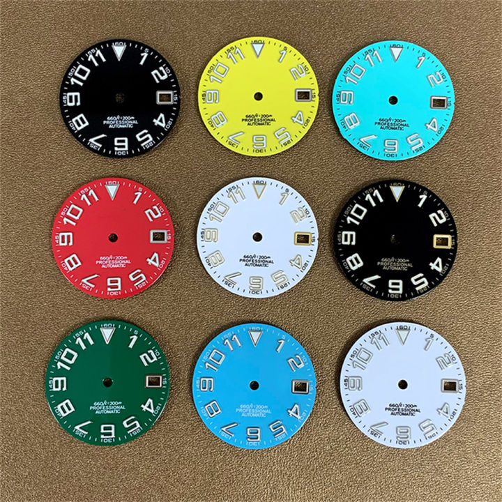369 Watch Dial Watch Accessories Modified 28.5MM Green Luminous for ...