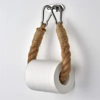Punch Free Toilet Paper Holder For Hanging Old Bathroom Decoration Supplies Towels Hotel Hemp Rope Toilet Paper Holder Storage Toilet Roll Holders