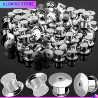 KLOMKZ 50pcs เงินสีเงิน หมุดล็อค 7x10mm โลหะสำหรับตกแต่ง หมุดเคลือบเอนาเมล พินโลหะ 0.28x0.39in ที่หนีบหัวแบน งานฝีมือดีไอวาย