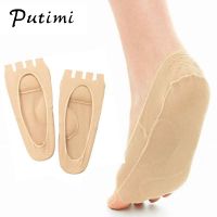 （A VOGUE）   Putimi Plantar Fasciitis Arch Support Insole Pedicure Socks Invisible Open Toe Pain Relief Orthopedic Flatfoot Care