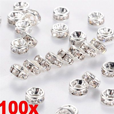 Rondelle Spacer Beads Rhinestones Spacer Beads Jewelry Making - 100pcs 6/8mm - Aliexpress