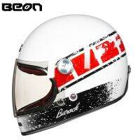 BEON-Casco B510ดีโมโตซิเลต้า Para Hombre Y Mujer,ผู้พิทักษ์ De Cara De Fibra De Vidrio,Estillo Vintage, Retro, A Prueba De Viento, Para Motocross