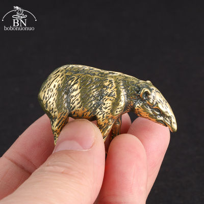 ทองเหลือง Sharp Mouth Beast Figurine Miniature เดสก์ท็อปเครื่องประดับรูปปั้นสัตว์ขนาดเล็กชาสัตว์เลี้ยงตกแต่งบ้านงานฝีมือ Collection