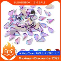 100Pieces 6x10mm Teardrop Nail Art Rhinestones Flatback Acrylic Crystal Manicure Strass Nail Art Decoration Gems H1027