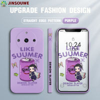 (มาใหม่ล่าสุด) เคสโทรศัพท์เคสสำหรับ Realme 11 5G / Realme Narzo 60 5G เคสโทรศัพท์สำหรับเด็กผู้หญิงเด็กผู้ชายดีไซน์การ์ตูนปิศาจฆ่าขอบสี่เหลี่ย