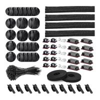 152 Pcs Cord Organizer Kit, Include Self Adhesive Clips, Cable Sleeves Management Clips