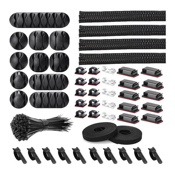 152 Pcs Cable Management Cord Organizer Kit, Include Self Adhesive