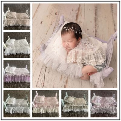 ✾ jiozpdn055186 Fotografia Props Posando Cama Colchão Travesseiro Set para Bebê Recém-nascido Photo Basket Stuffed Backdrop Móveis