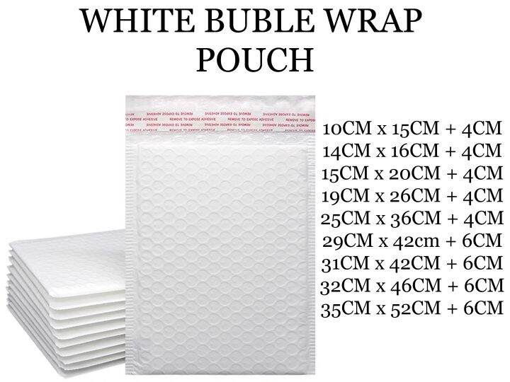 White Bubble Wrap Pouch with Sticky Seal Wrap Bubble Waterproof