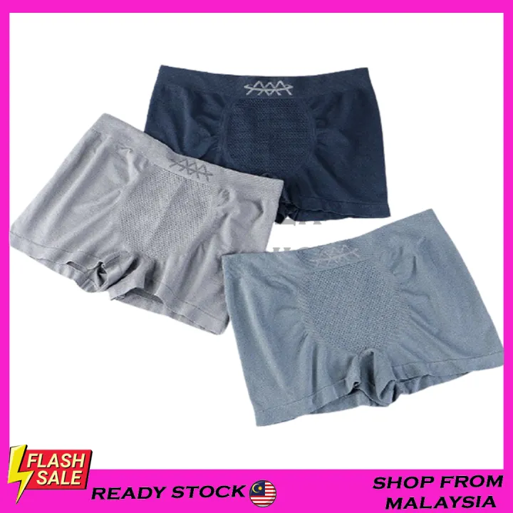 SF Malaysia Ready stock Men Solid Breathable Underwear cotton ...