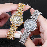 สุภาพสตรีกลิ่นเล็ก ๆ น้อย ๆ เต็มรูปแบบ Rhinestone สร้อยข้อมือรอบนาฬิกาข้อมือ นาฬิกาแฟชั่นสตาร์ Rhinestone แบบใหม่ สุภาพสตรีหน้าปัดขนาดเล็ก