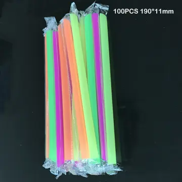 Large Jumbo Boba Straws 8.5 extra long, INDIVIDUALLY WRAPPED