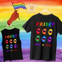 เสื้อยืดพิมพ์ลายแฟชั่นT-Shirt เสื้อยืด เสื้อแขนกุด สีดำ ลายLGBTQ Pride เนื้อผ้าCotton100% เบอร์32 ใส่สบาย ใส่ได้ทั้งหญิง