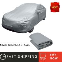 ✓☼ Universal Full Car Covers Snow Ice Dust Wind Sunshade Cover Foldable Light Silver Size S-XXL Car Outdoor Protector Cover