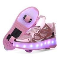 Heelys รองเท้าสองล้อสำหรับเด็กและผู้ใหญ่, รองเท้าเรืองแสง LED แบบชาร์จไฟได้, รองเท้าล้อ, รองเท้ากีฬากลางแจ้ง