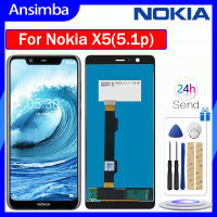 จอ LCD แบบดั้งเดิม Ansimba สำหรับ Nokia X5 (5.1 Plus) จอแอลซีดีพร้อมกรอบจอแสดงผลหน้าจอสัมผัสดิจิตอลแทนการประกอบสำหรับหน้าจอ X5 Nokia พร้อมเครื่องมือฟรี