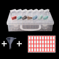 42 Cells Plastic Storage Box Stickers and Funnel Sets for Diamond Painting Accessories Tools 42 Bottles Container Box Sets