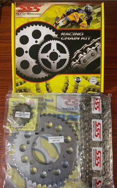 SSS CHAINSET AND SPROCKET NICKEL FOR SNIPER 150 | Lazada PH