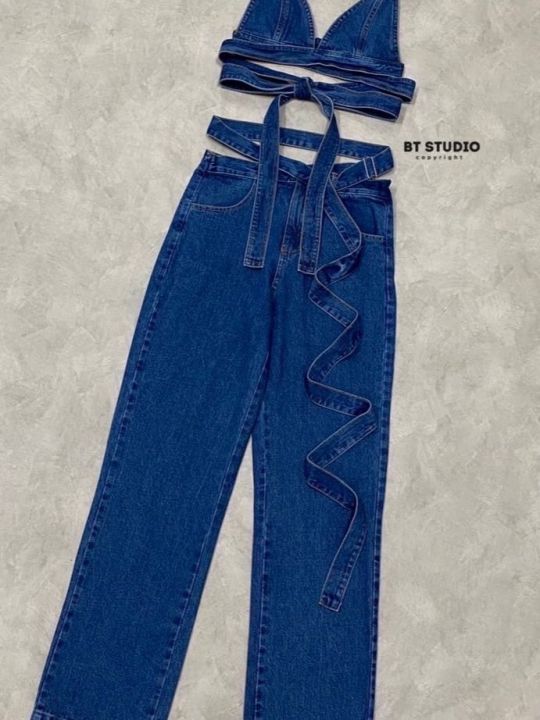 p004-002-pimnadacloset-deep-v-sleeveless-criss-cross-crop-top-denim-jean-tie-waist-long-pants-set