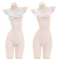 【CW】☍▪  Cotton Print Camisoles Swimsuit Erotic Costumes Stocking