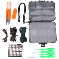 1Set Carp Fishing Tackle Kit Box Lead Clips Beads Hooks Scissors Rigging Sleeves Swivels Baits Terminal Tackle Set