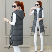 【HOT】❍ﺴ 2023 Down Puffy Warm Hooded Jacket Sleeveless Coat Female Loose Outwear Size 4XL Snow Wear