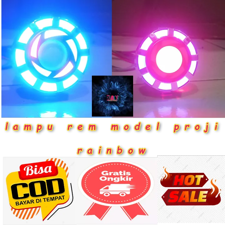 lampu rem led proji lampu rem belakang led model proji rainbow lurus dc ...