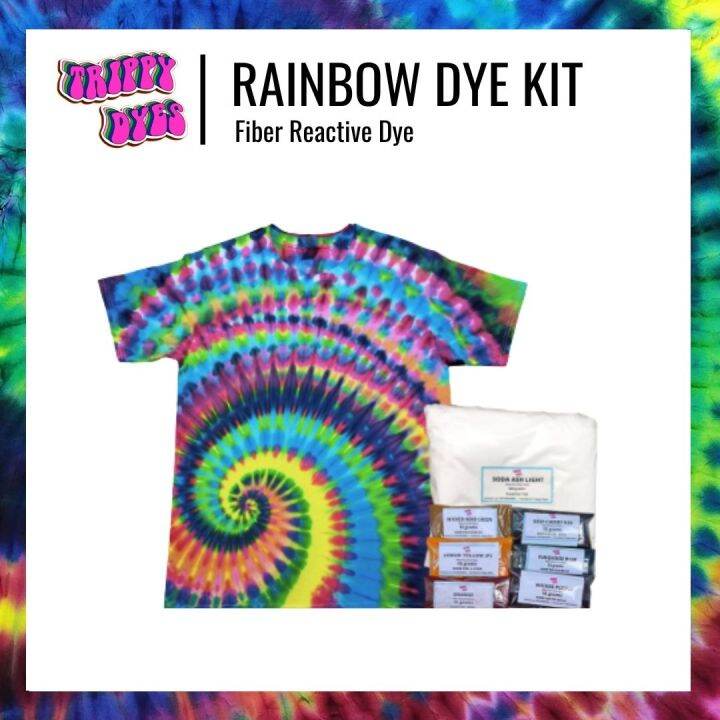 Rainbow Trippy Dye Kit |Fiber Reactive Dye from Trippy Dyes | For Tie ...