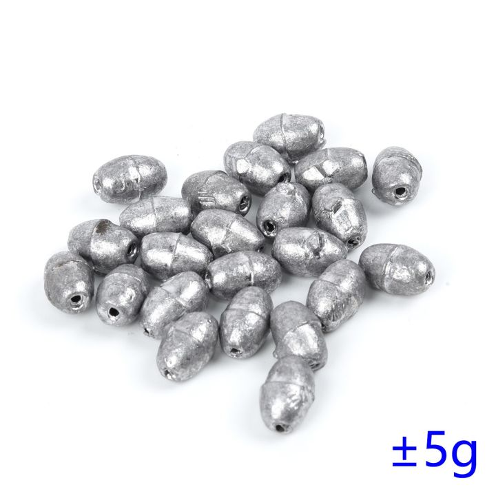 50pcs-ตกปลา-olive-shape-rig-sinkers-ตกปลาตะกั่วน้ำหนักแยก-shot-0-35-8g-pure-electrolytic-lead-9รุ่น