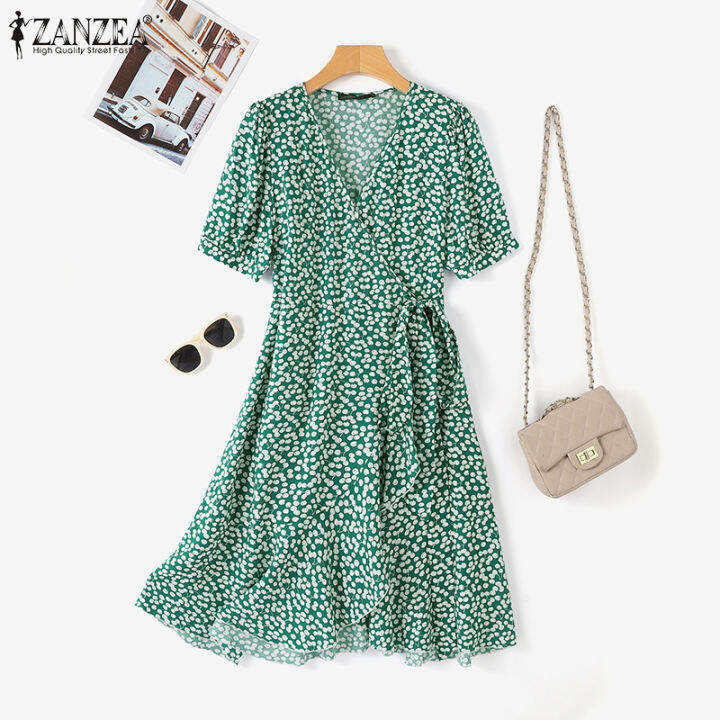 สินค้ามาใหม่-จัดส่งฟรี-fancystyle-zanzea-ชุดเดรสสไตล์เกาหลีของผู้หญิงผ้าคลุมพิมพ์ลายลายดอกไม้ชุดเดรสแขนพองลูกไม้อัพสำหรับวันหยุดสง่างาม-11