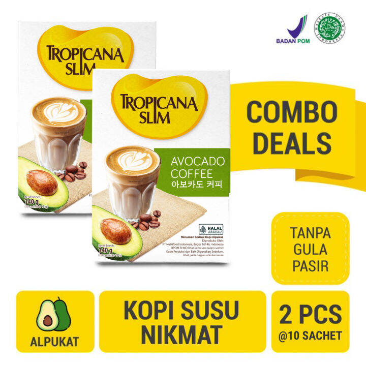 Tropicana Slim Avocado Coffee 10 Sachet x 2 pcs Kopi Susu Nikmat