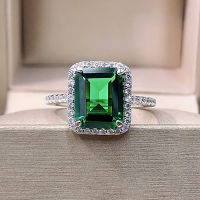 Vintage 100 Solid 925 Sterling Silver 8*10mm Emerald Ruby Gemstone Wedding Party Rings for Women Lab Diamond Fine Jewelry Gifts