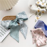 【CC】✲  Small Silk Scarf Narrow Neckerchief Tie Hair Band Print Scarves Office Headscarf