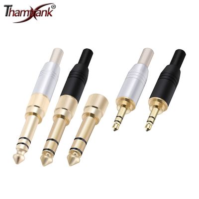 4pcs 3.5mm Jack 3Poles Stereo Male Plug Soldering Wire Connectors with Spring Aluminum Tube Screw-in 3.5mm Stereo Connector