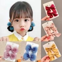 Solid Color Bow Hair Clips For Gilrs Cute Sweet Hairpins Fashion Headbands Hair Accessories Barrettes For Kid Headdress