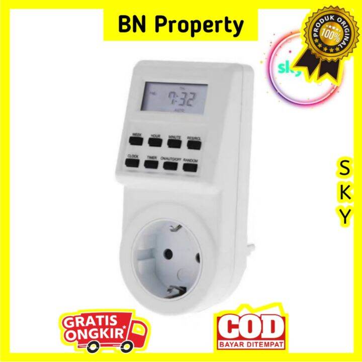 Timer Digital Switch Socket Clock Sum 24 Jam Stop kontak Lazada Indonesia