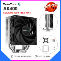 Deepcool AK400 4ท่อความร้อนพัดลมระบายความร้อน CPU เงียบ FDB พัดลมคอมพิวเตอร์ตั้งโต๊ะหม้อน้ำบางสำหรับ LGA1700 1200 115X AM4