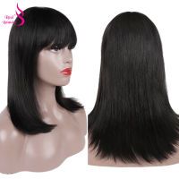 Real Beauty Brazilian Short Cut Bob Wigs Straight Remy Human Hair Wigs Full Machine Made Wig With Bang For Black Women