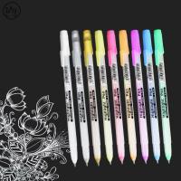 ปากกาเน้นข้อความสีสันสดใสสีขาวสีทองเงิน0.8มม. สินค้าสำหรับแบบร่างภาพวาดปากกาเน้นคำการ์ดทักทายอุปกรณ์เครื่องเขียนสำหรับงานศิลปะ