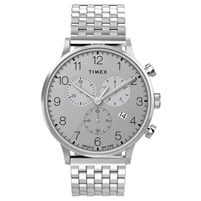 Timex Waterbury Classic Chronograph 40mm Watch Silver-Tone