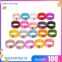 20 PCS ไมโครโฟนสีแหวน ID หมายเลข1ถึง20 Multicolor Soft แหวนซิลิโคนสำหรับโดดเด่นที่แตกต่างกันไมโครโฟน (สีสุ่ม)