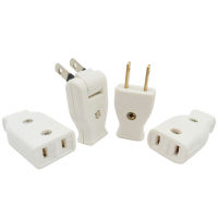 2Pin Flat plug Butt Electrical Plug Socket Power Connector Cable Cord Female Male DIY Rewireable Power Plug 15A 125V