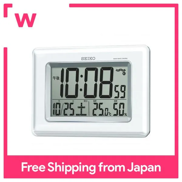 Seiko clock wall clock table clock combined use radio wave digital calendar  temperature/humidity display white pearl SQ424W SEIKO | Lazada PH