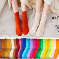 Harajuku Summer Socks Women Girls Colorful Middle Tube Cotton Breathable Soft Sock Floor Skateboard Students Sport Pink Sock