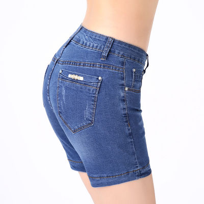 Summer Shorts Women High Waist Elasticity Cotton Denim Shorts Slim Short Feminino Plus Size Sexy Fashion Casual Shorts Women