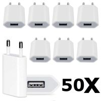 50ชิ้นระบบชาร์จ USB เครื่องชาร์จติดผนัง EU สำหรับ Apple Iphone 7 8 6 6S Plus X XR XS 11 12 13 Pro Max 5S SE 2020ปลั๊กตัวแปลง USB