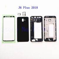 SAMSUNG Galaxy J6 Plus 2018 J6 + J610 J610F J610FN J610G ที่อยู่อาศัยเต็มรูปแบบหน้าจอ LCD ฝาครอบเฟรมกลาง J6 + ประตูแบตเตอรี่เคส