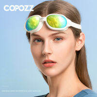 Copozz Professional Goggles Anti-Fog UV Protection ปรับแว่นตาว่ายน้ำผู้ชายผู้หญิงกันน้ำซิลิโคนแว่นตาอาบน้ำ Eyewear