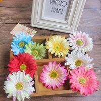 ۞△ 6.5CM Head50PCS Small Fabric Fake Sunflower Heads Artificial Silk Gerbera Daisy FlowersDIY Wedding Party DecorationsGarland